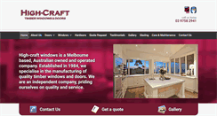 Desktop Screenshot of highcraftwindows.com.au