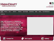 Tablet Screenshot of highcraftwindows.com.au